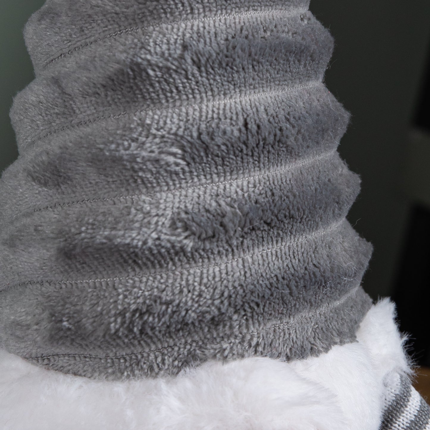 40cm Sitting Plush Christmas Gonk with Grooved Hat in Grey