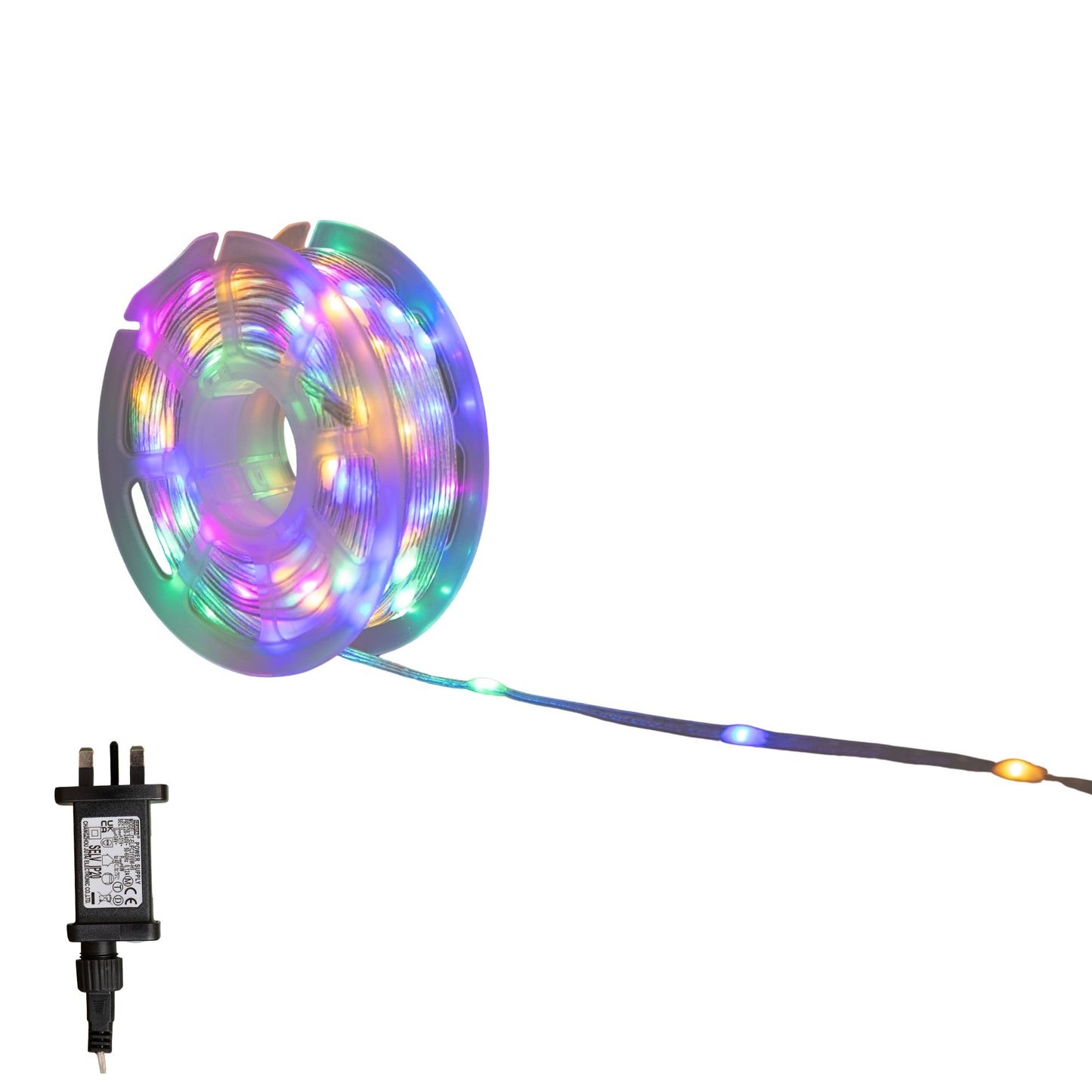 15m Light up Christmas Two Tone String Lights with 200 Warm White & Multi-Coloured LEDs