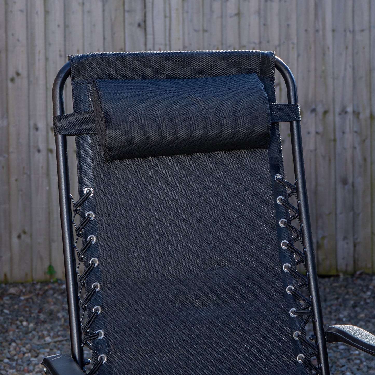 Black Multi Position Textoline Zero Gravity Garden Relaxer Chair Lounger