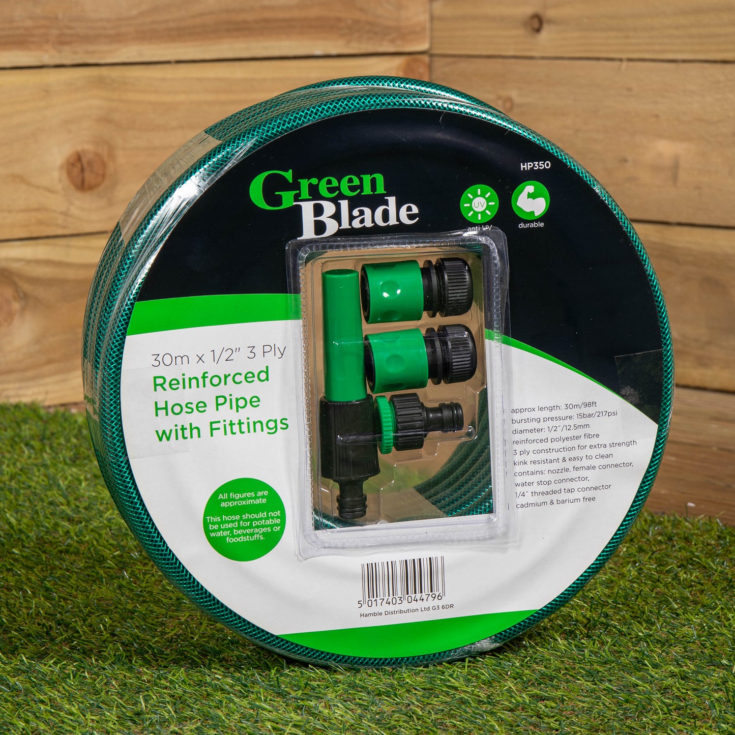 30m Reinforced Kink Resistant Garden Hose Pipe with Connectors