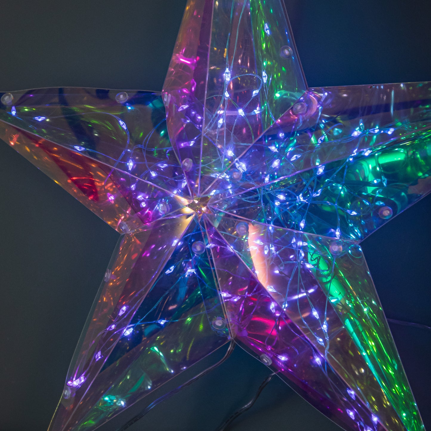 36cm Battery Operated Light up Hanging Christmas Dreamlight Star with 100 White LEDs