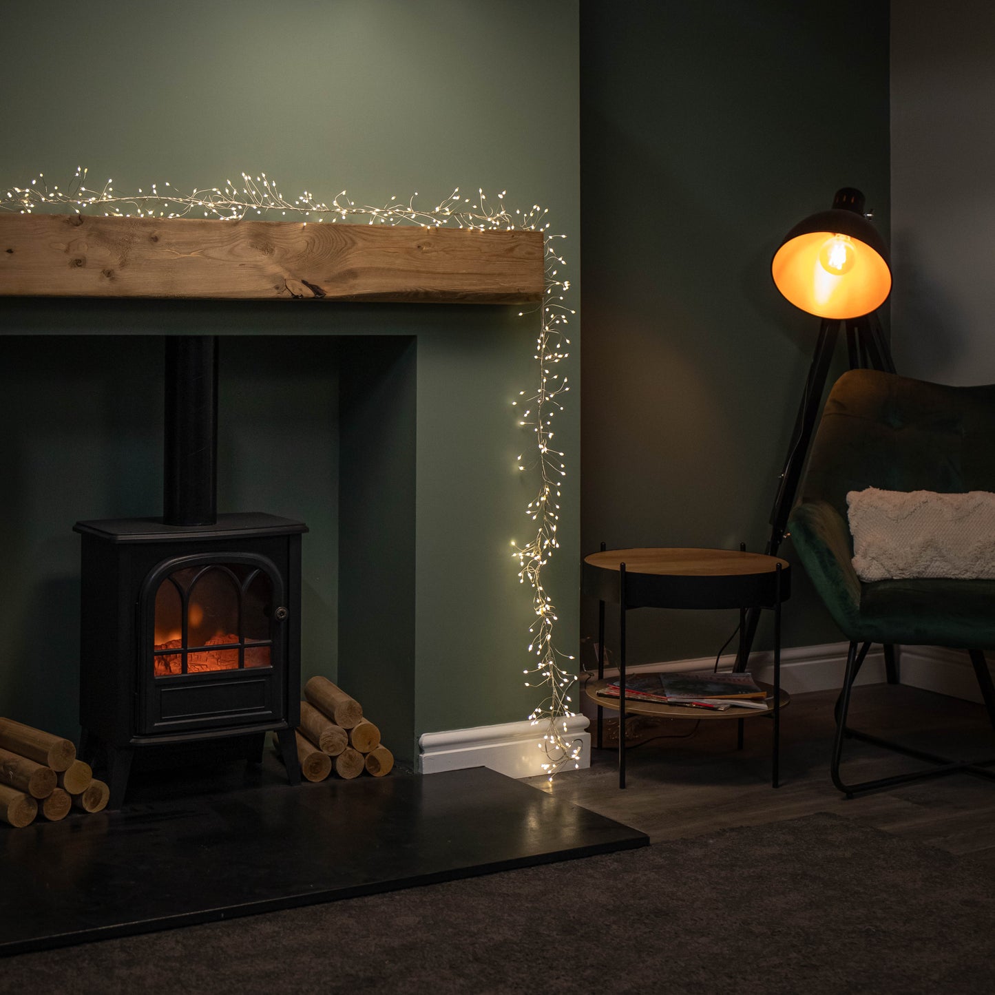 5.4m 860 LEDs Multi Action Ultra Bright Garland on Silver Wire in Warm White