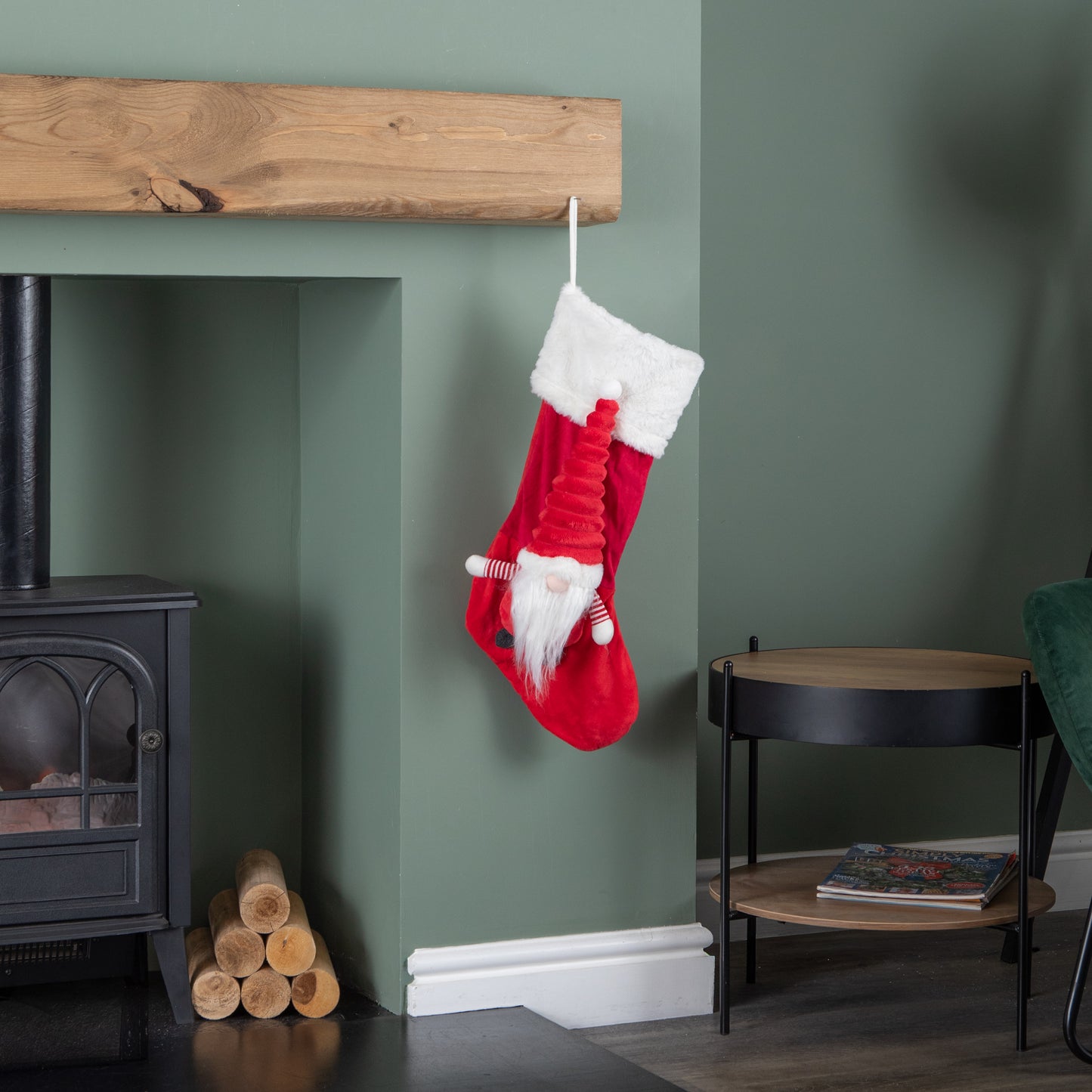 53cm Red and White Hanging Christmas Gonk Stocking