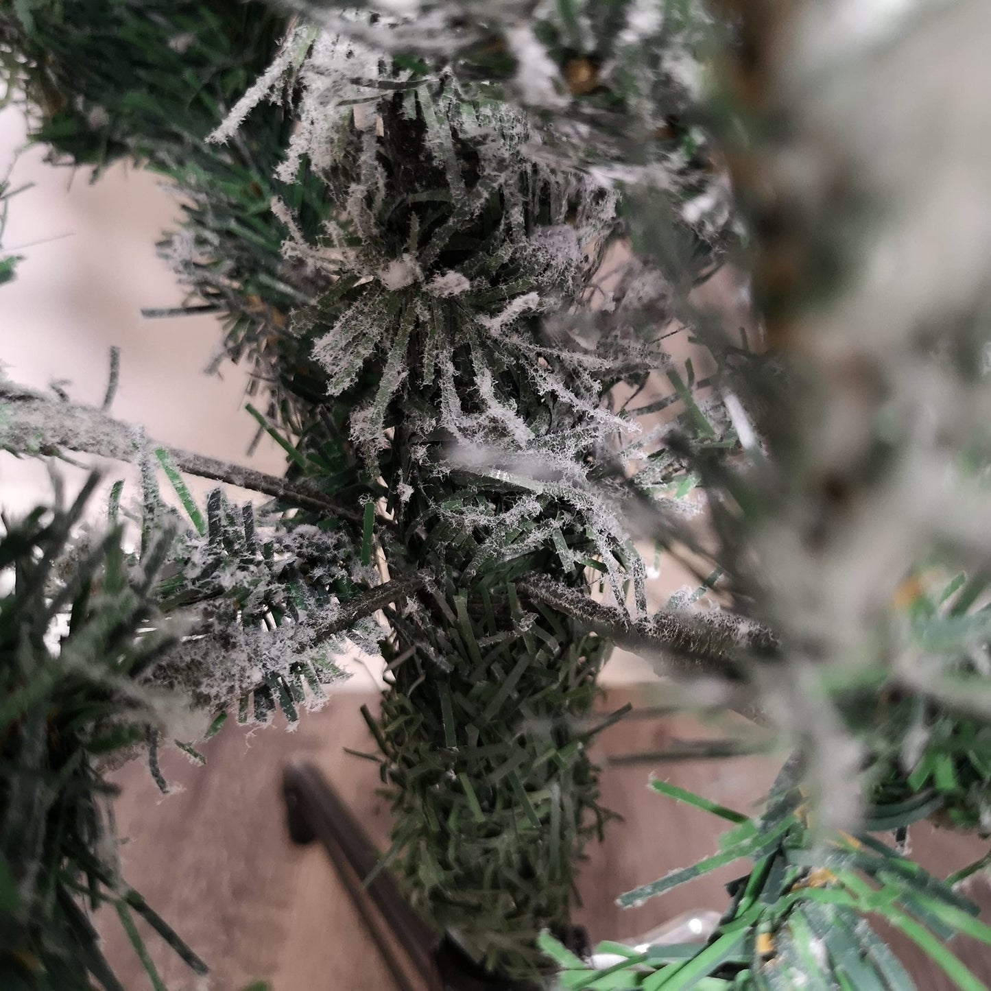 Factory Seconds: 6.5ft (2m) Snow Flocked PVC Spruce Pine Slim Christmas Tree in Green