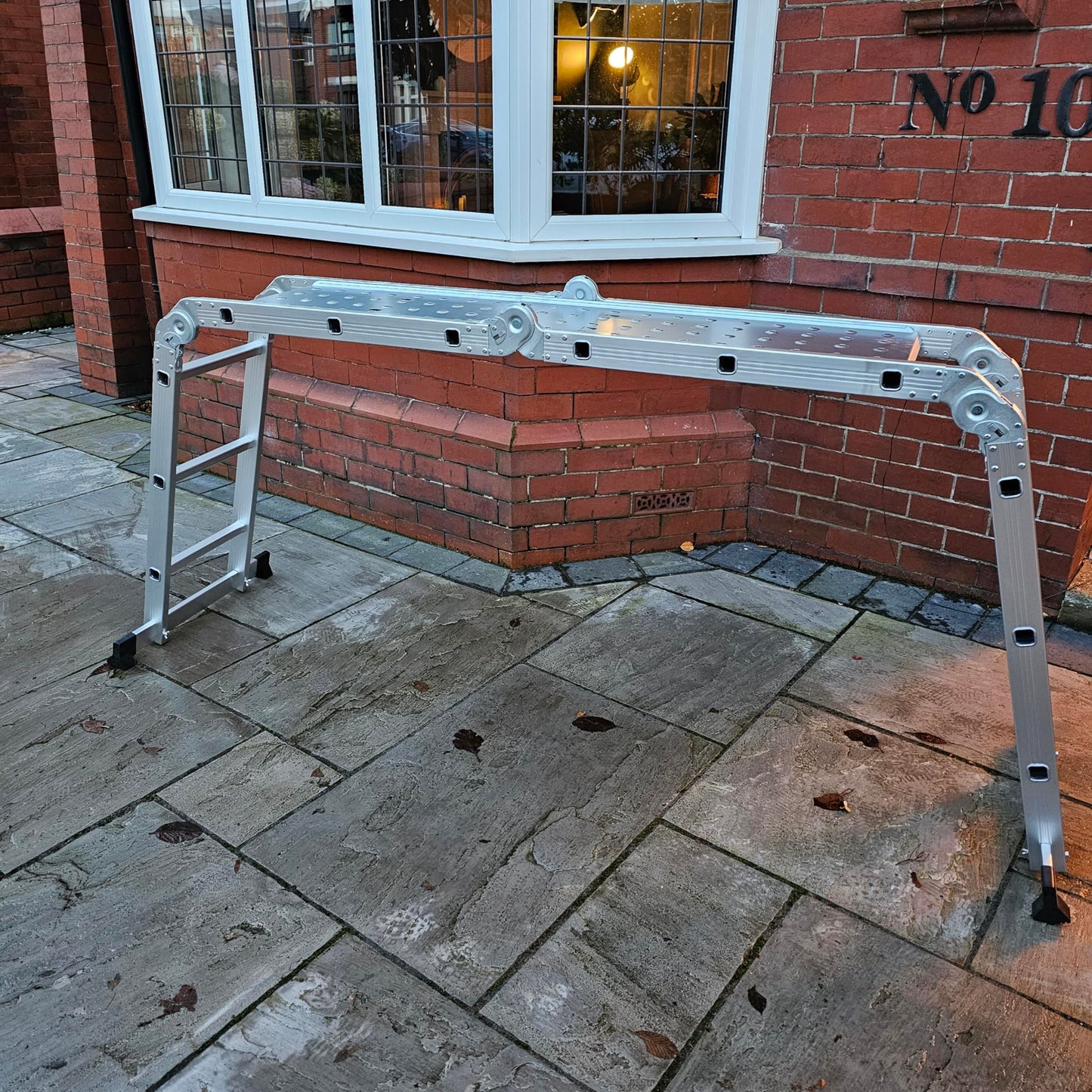 Factory Seconds 3.46m Lightweight Aluminium Folding Multi-position Work Platform Ladder