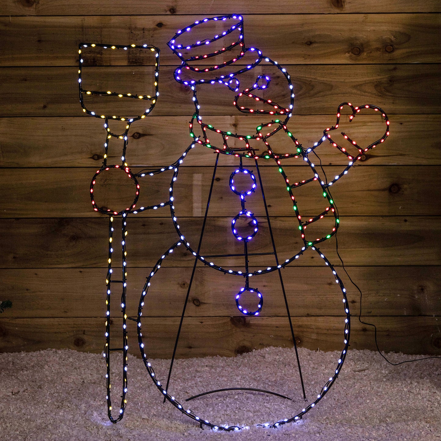 1m x 78cm Light up Standing Christmas Snowman with 390 Multi-Coloured LEDs