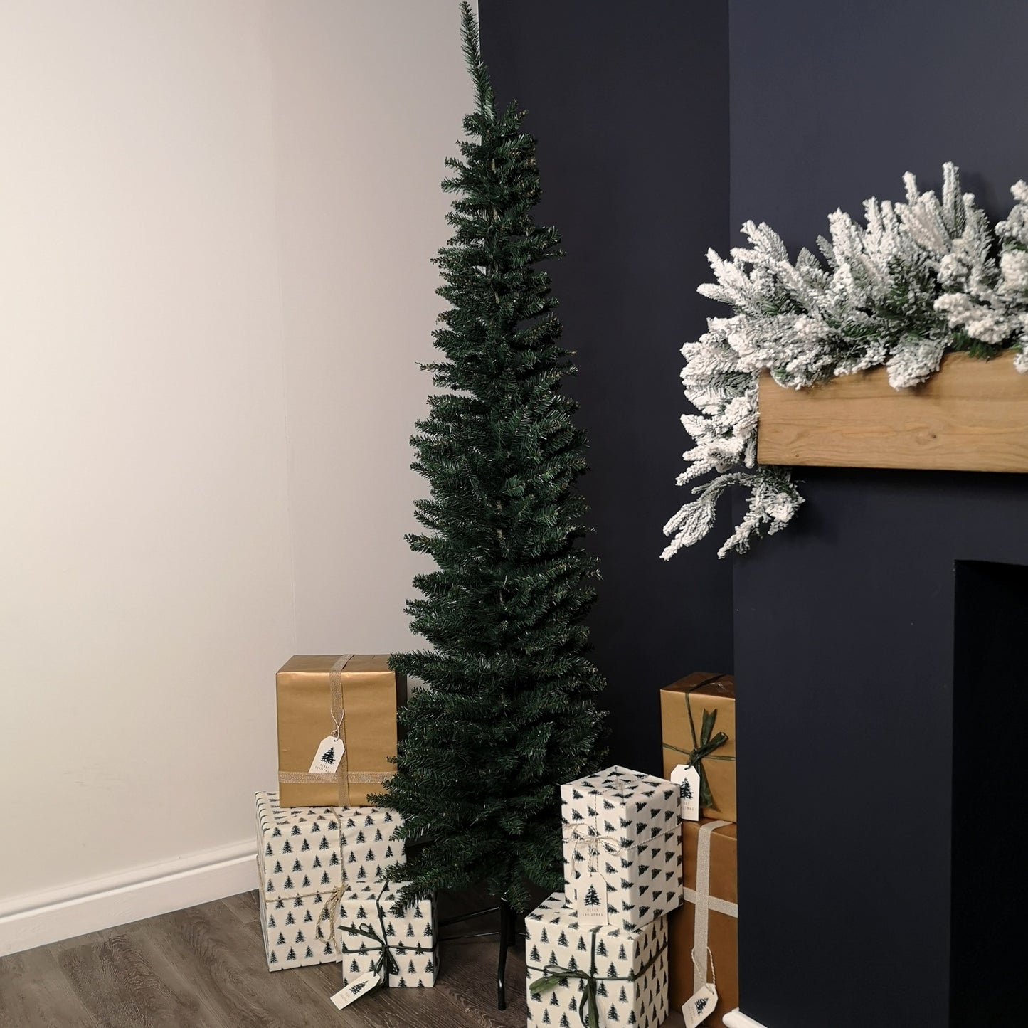 6.5ft (2m) Pencil Style Slim Artificial Christmas Tree in Green
