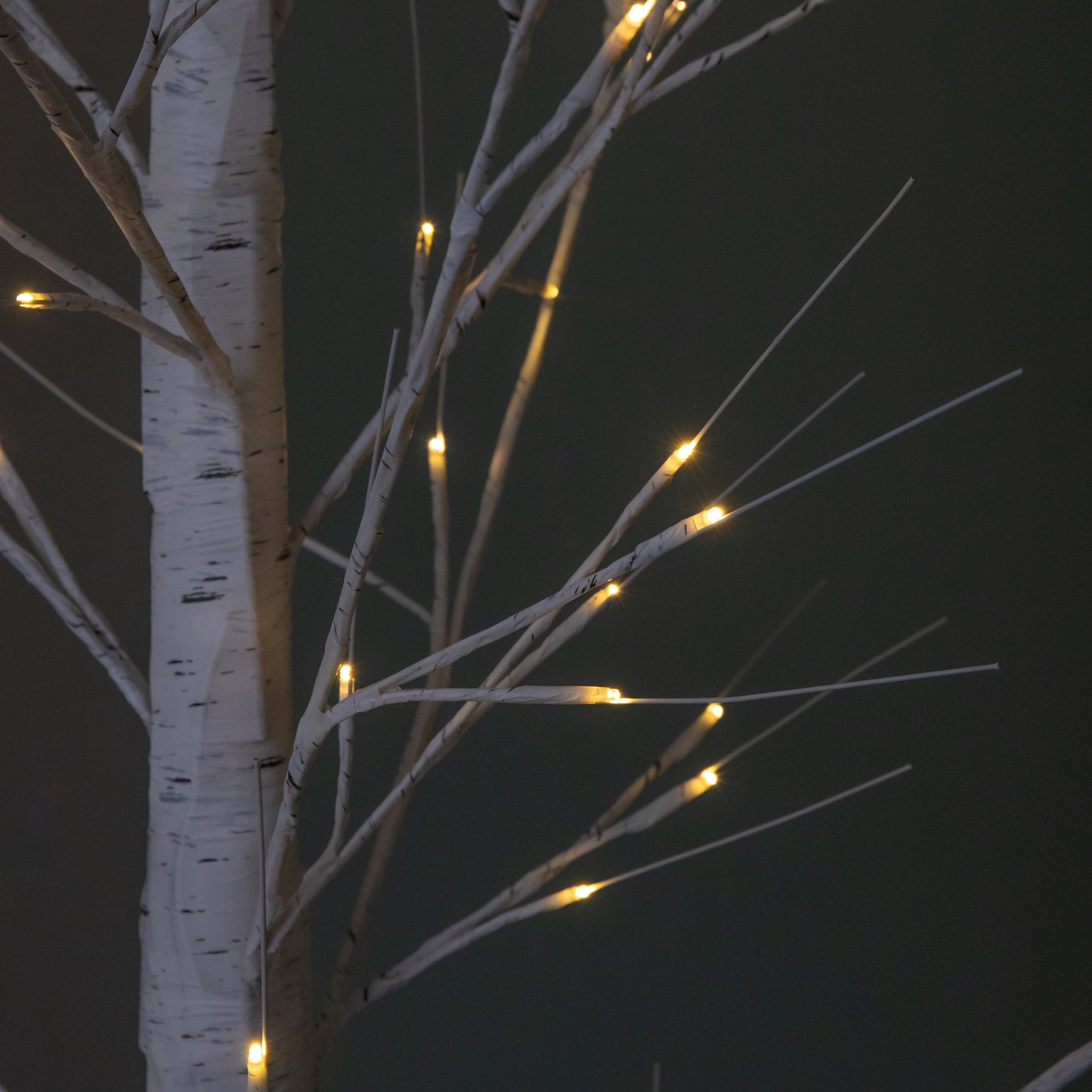 2.4m (8ft) Light up Christmas Birch Tree with 136 Warm White LEDs