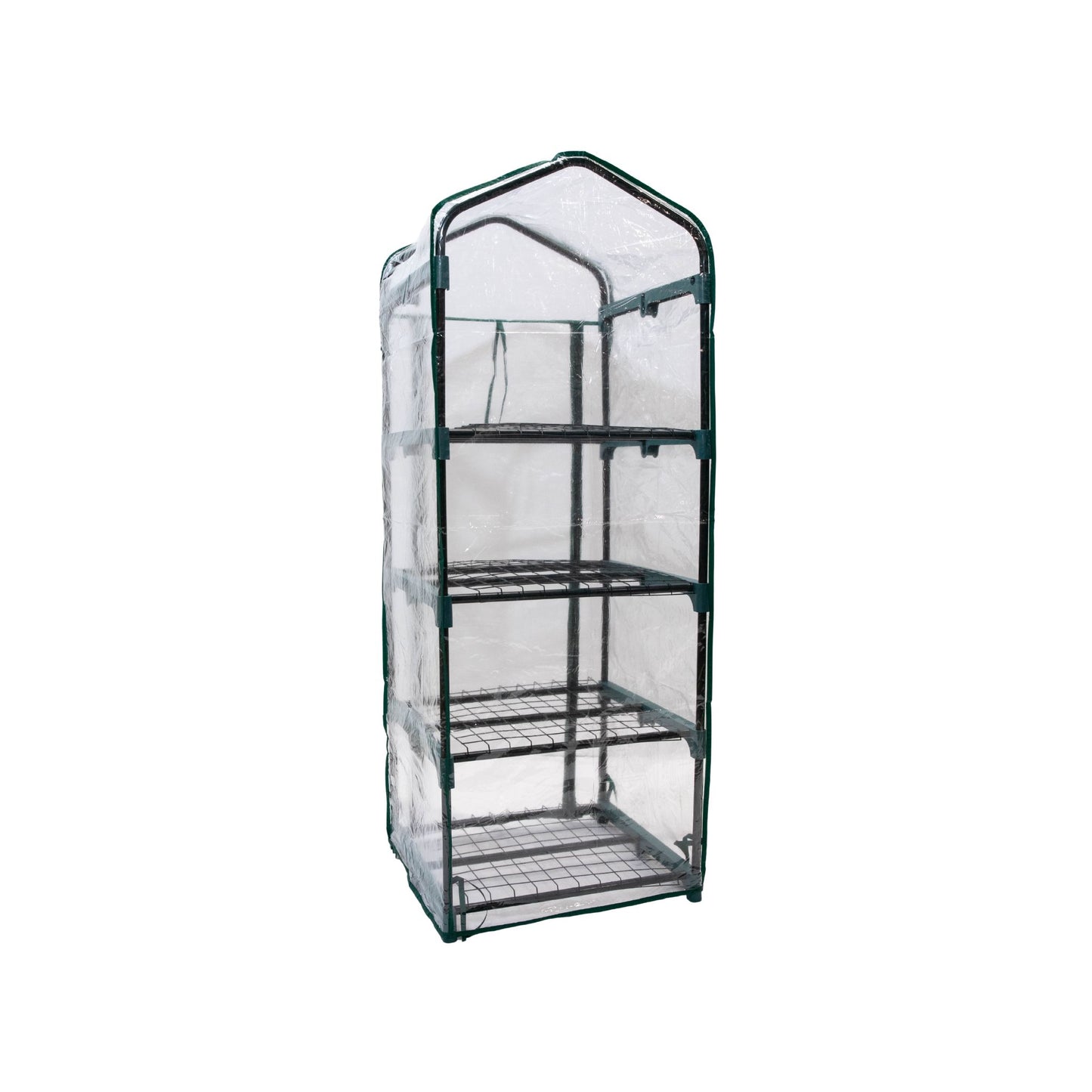 1.3m x 0.5m 4 Tier Greenhouse with Steel Frame and Removable PVC Cover