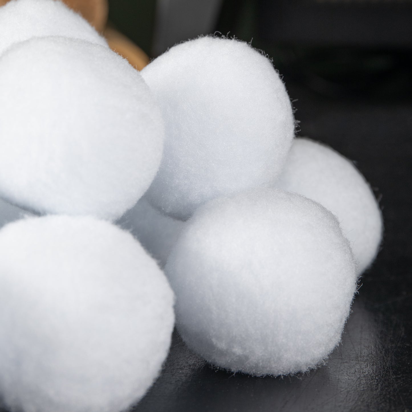 6cm 12 Pack of White Fabric Christmas Faux Snowballs