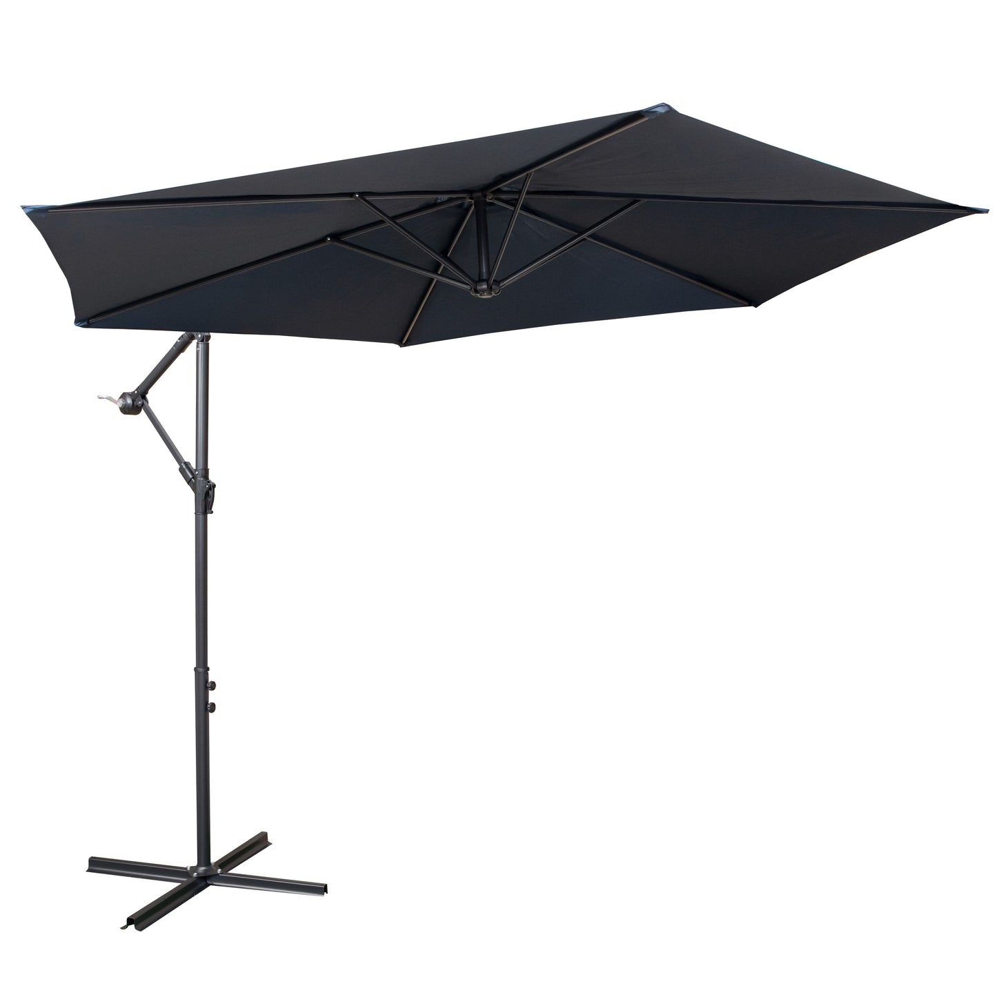 3m Hanging Banana Cantilever Garden Parasol with Cover in Blue