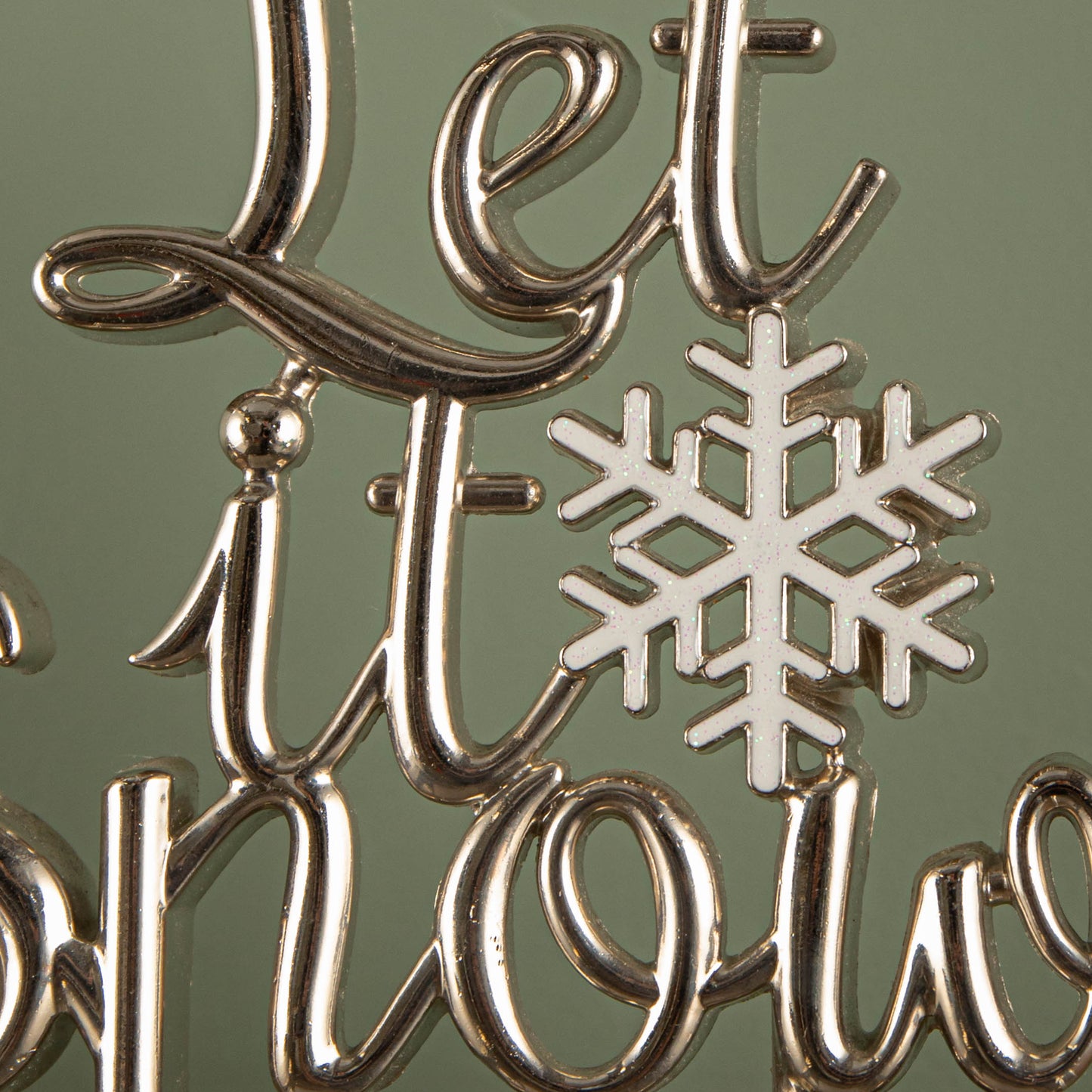 22cm Silver Christmas Stocking Hanger - Let it Snow