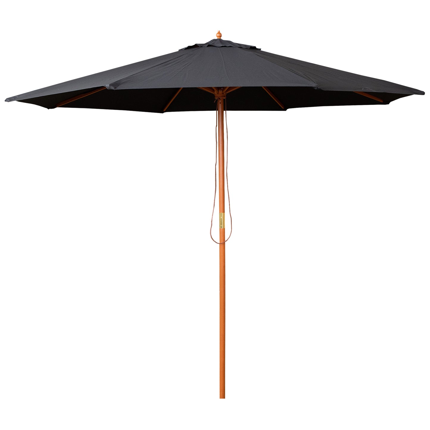 Samuel Alexander 2.7m Outdoor Wooden Garden Parasol Sun Shade with Carry Bag in Black