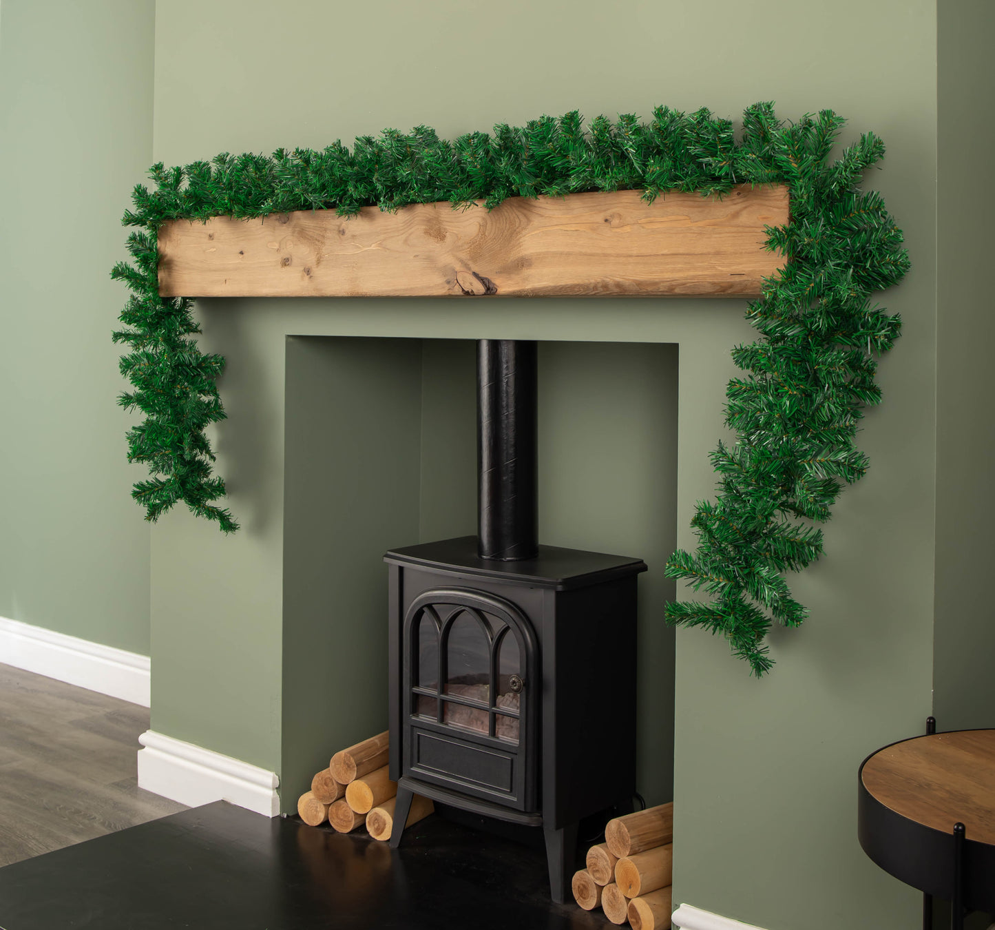 2.7m Plain Green Christmas Garland with 260 Tips