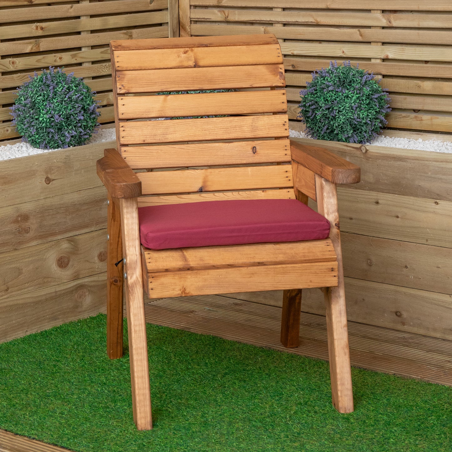 52 x 41cm Cushion Base for Single Wooden Garden Chair in Burgundy