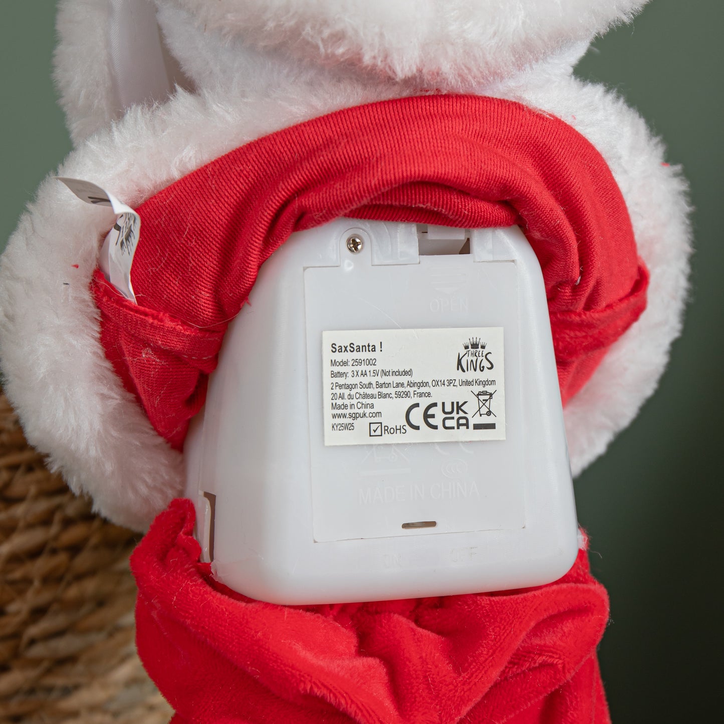 35cm Battery Operated Animated Dancing Santa with Saxophone Christmas Decoration