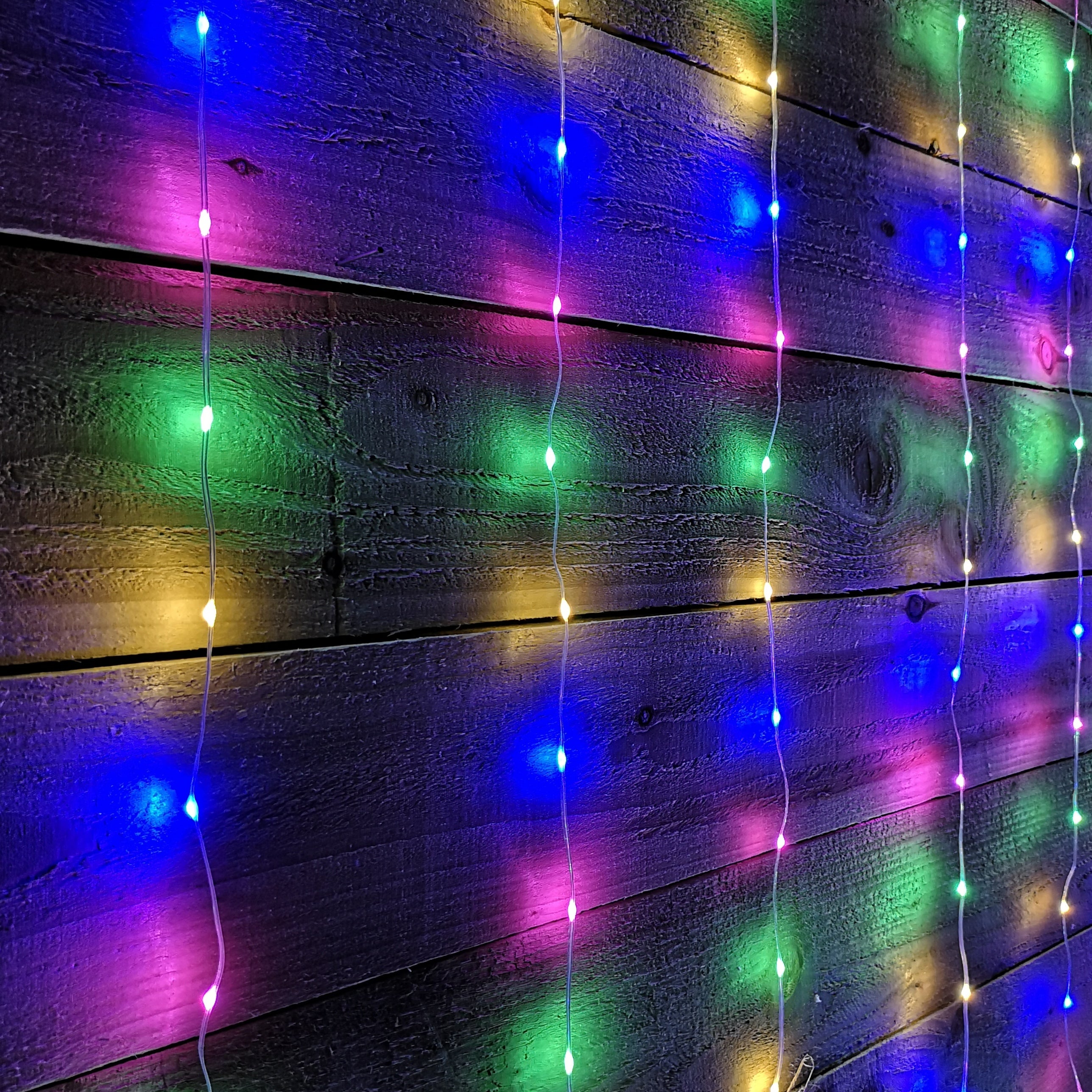 2.1m 300 LED Indoor Outdoor Party Curtain Christmas Lights in Multi-Coloured