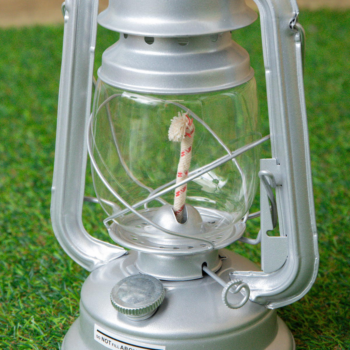 12" Paraffin Hurricane Camping Lantern Light - Silver