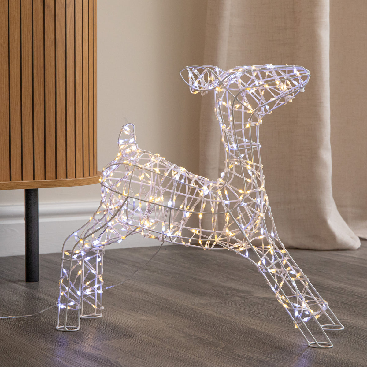 41cm Light Up Christmas Baby Reindeer with White & Warm White Twinkling LEDs