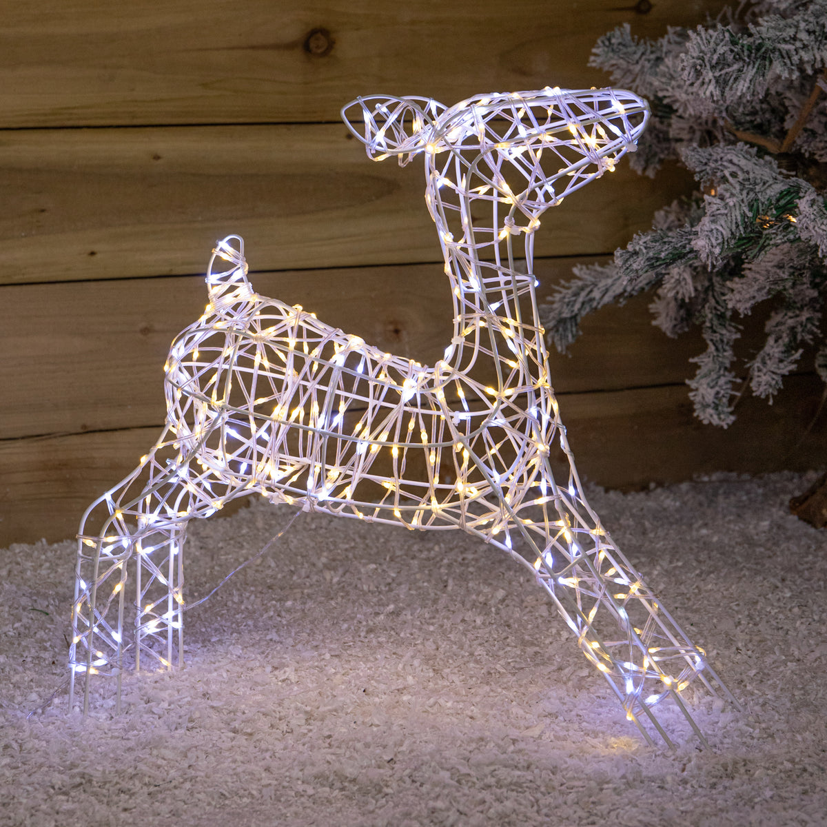 41cm Light Up Christmas Baby Reindeer with White & Warm White Twinkling LEDs