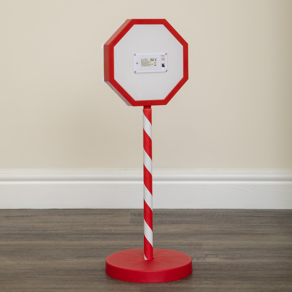 57cm Santa Stop Here Light Up Christmas Sign with 8 White LEDs