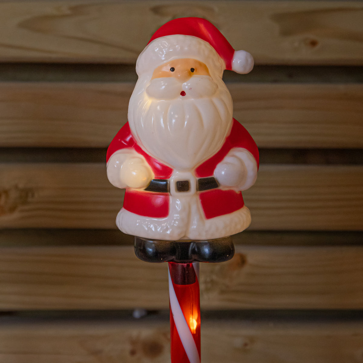 Set of 6 Santa Christmas Path Lights with Warm White LEDs