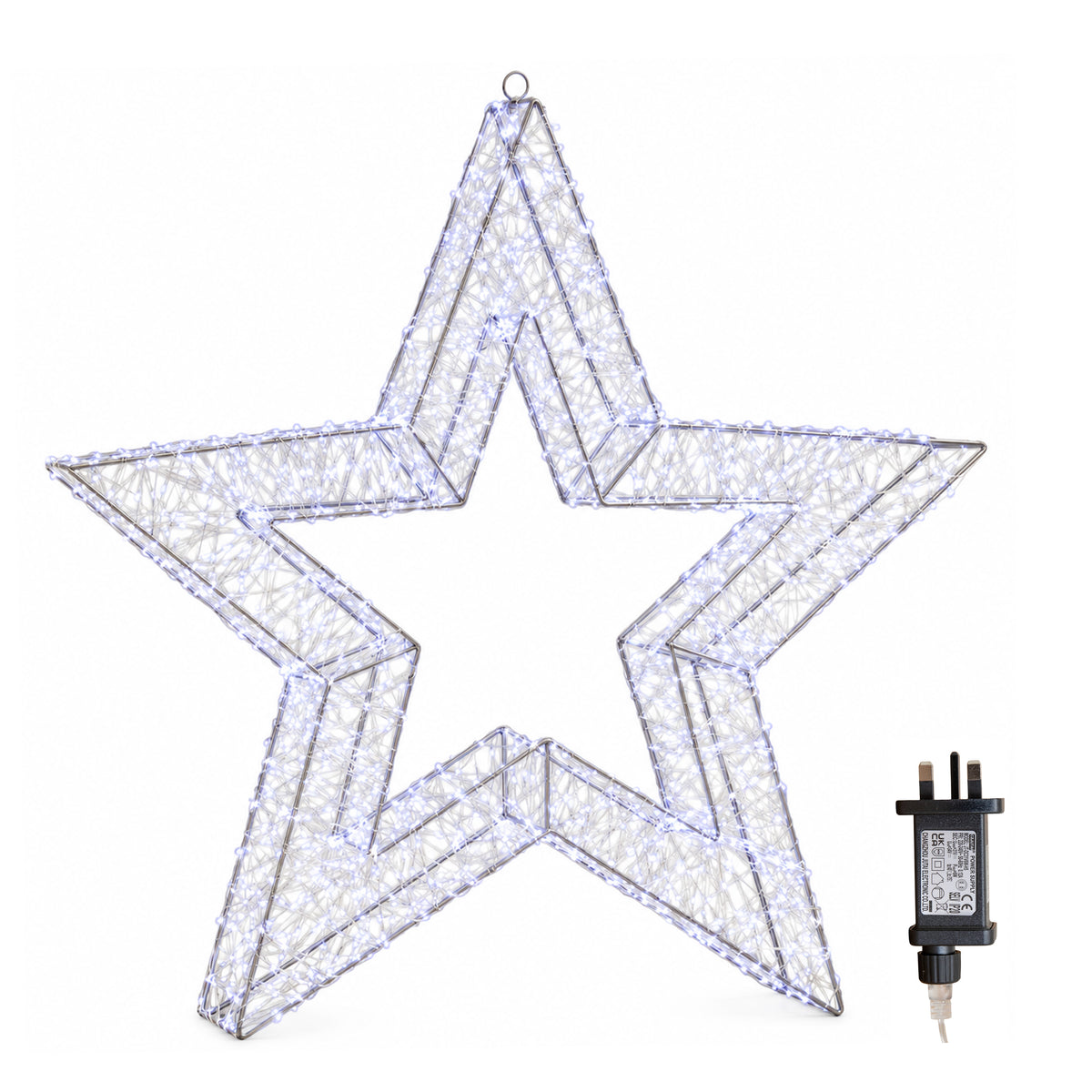 78cm Light up Galaxy Christmas Star with 2400 White LEDs & Timer
