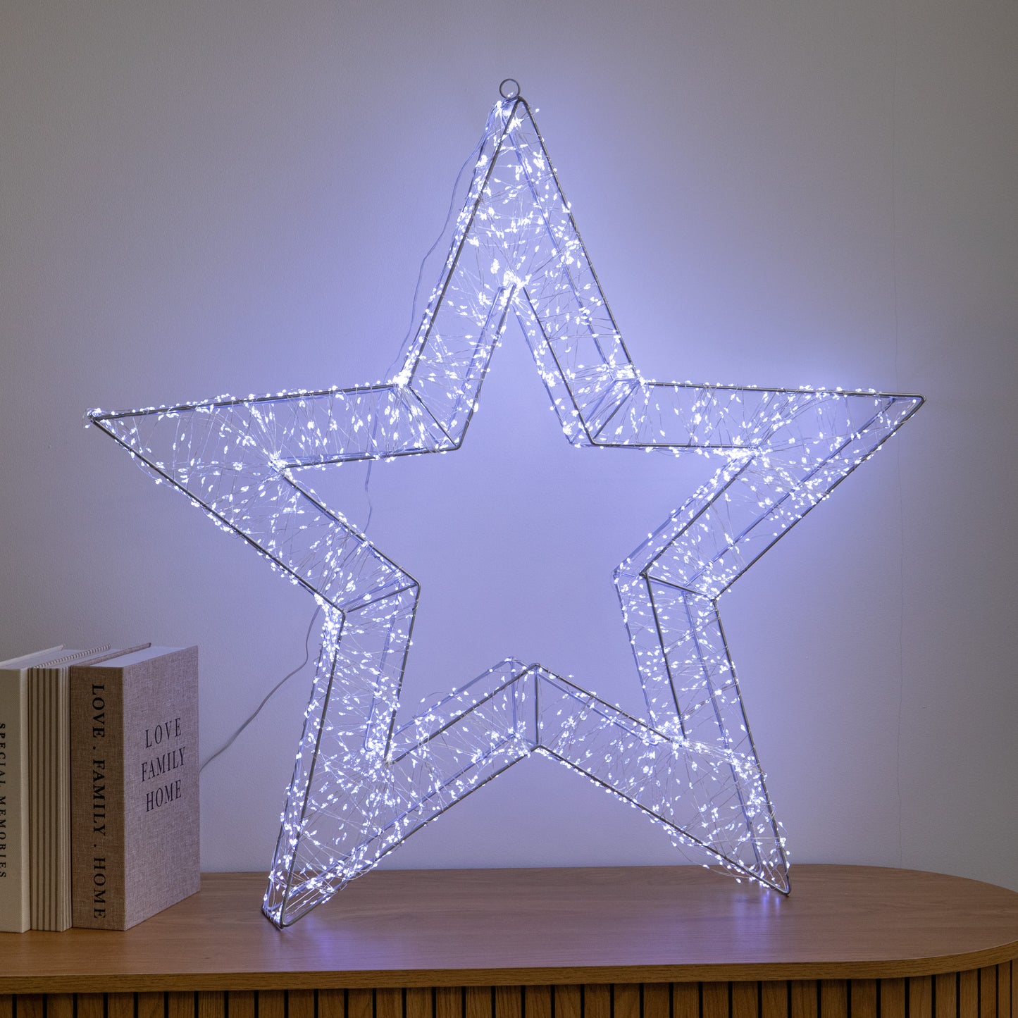 78cm Light up Galaxy Christmas Star with 2400 White LEDs & Timer