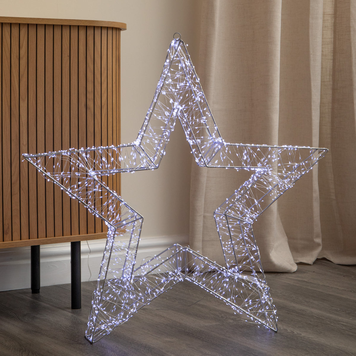 78cm Light up Galaxy Christmas Star with 2400 White LEDs & Timer