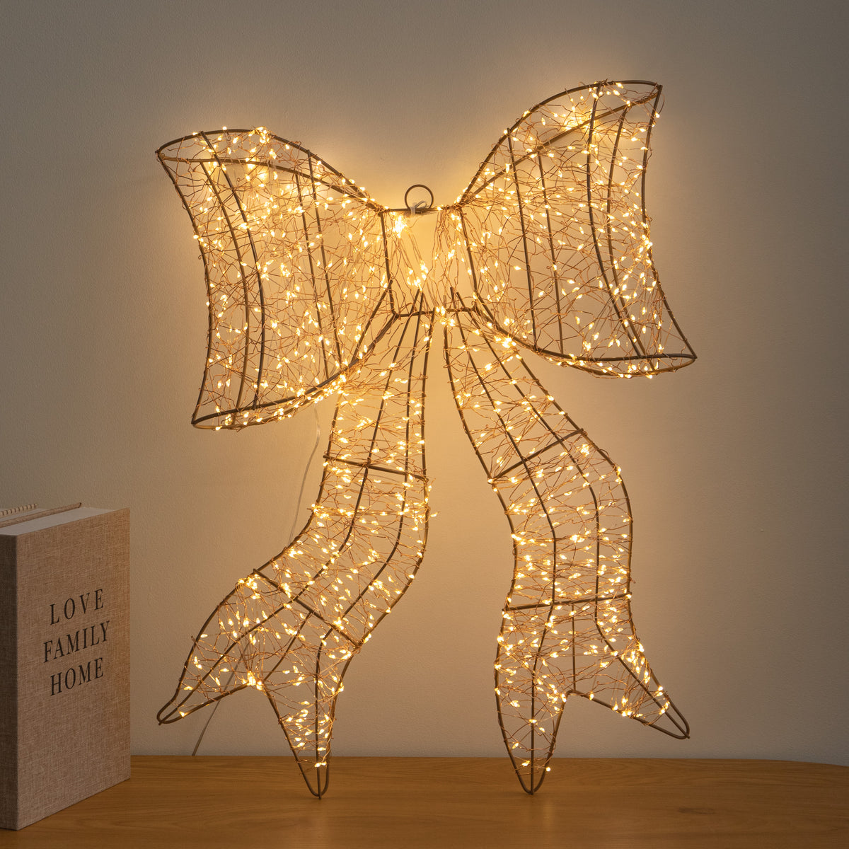 58cm Light up Christmas Galaxy Bow Light with 960 Warm White LEDs
