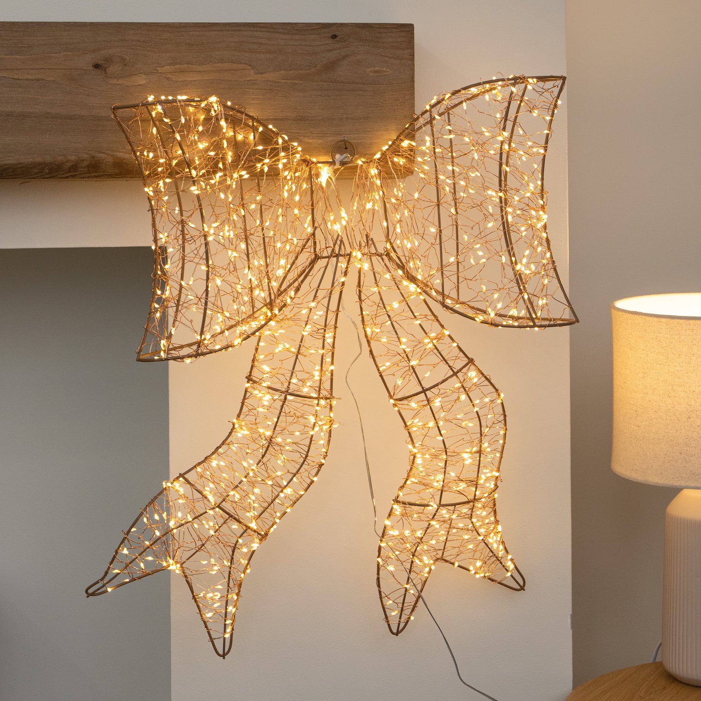 58cm Light up Christmas Galaxy Bow Light with 960 Warm White LEDs