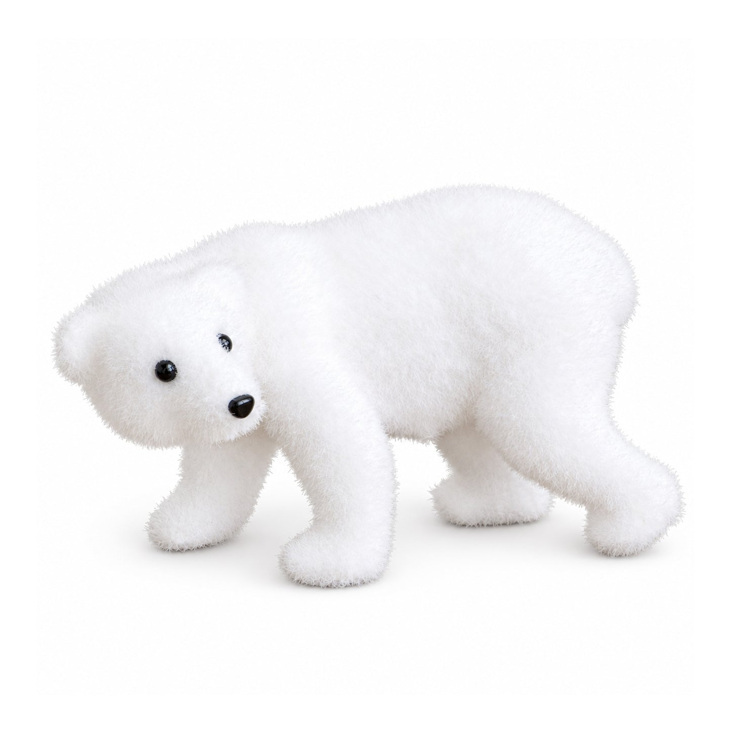 25cm Freestanding Flocked Polar Bear Christmas Decoration