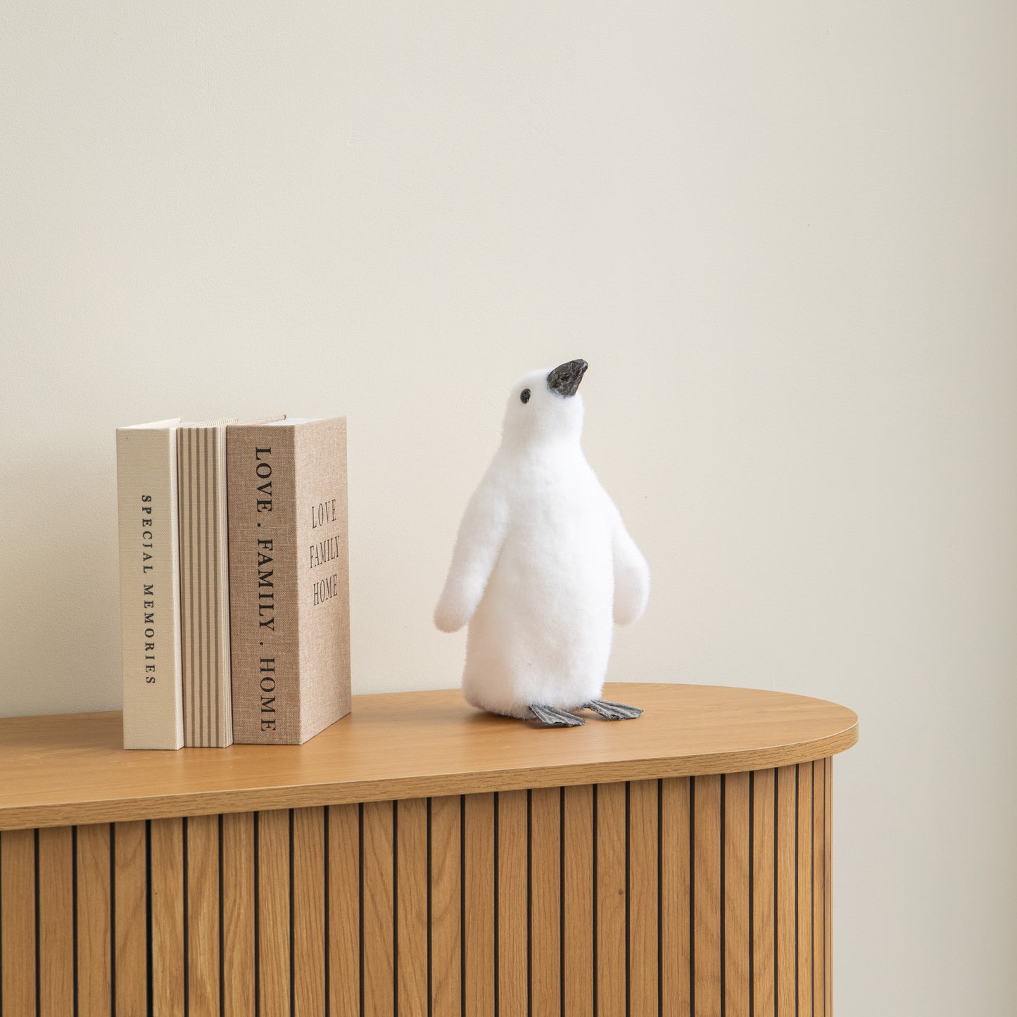 26cm Freestanding Flocked Christmas Penguin Decoration