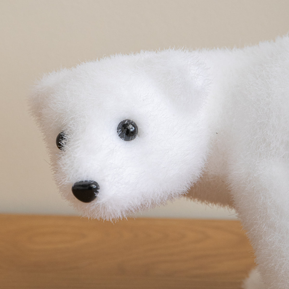 25cm Freestanding Flocked Polar Bear Christmas Decoration