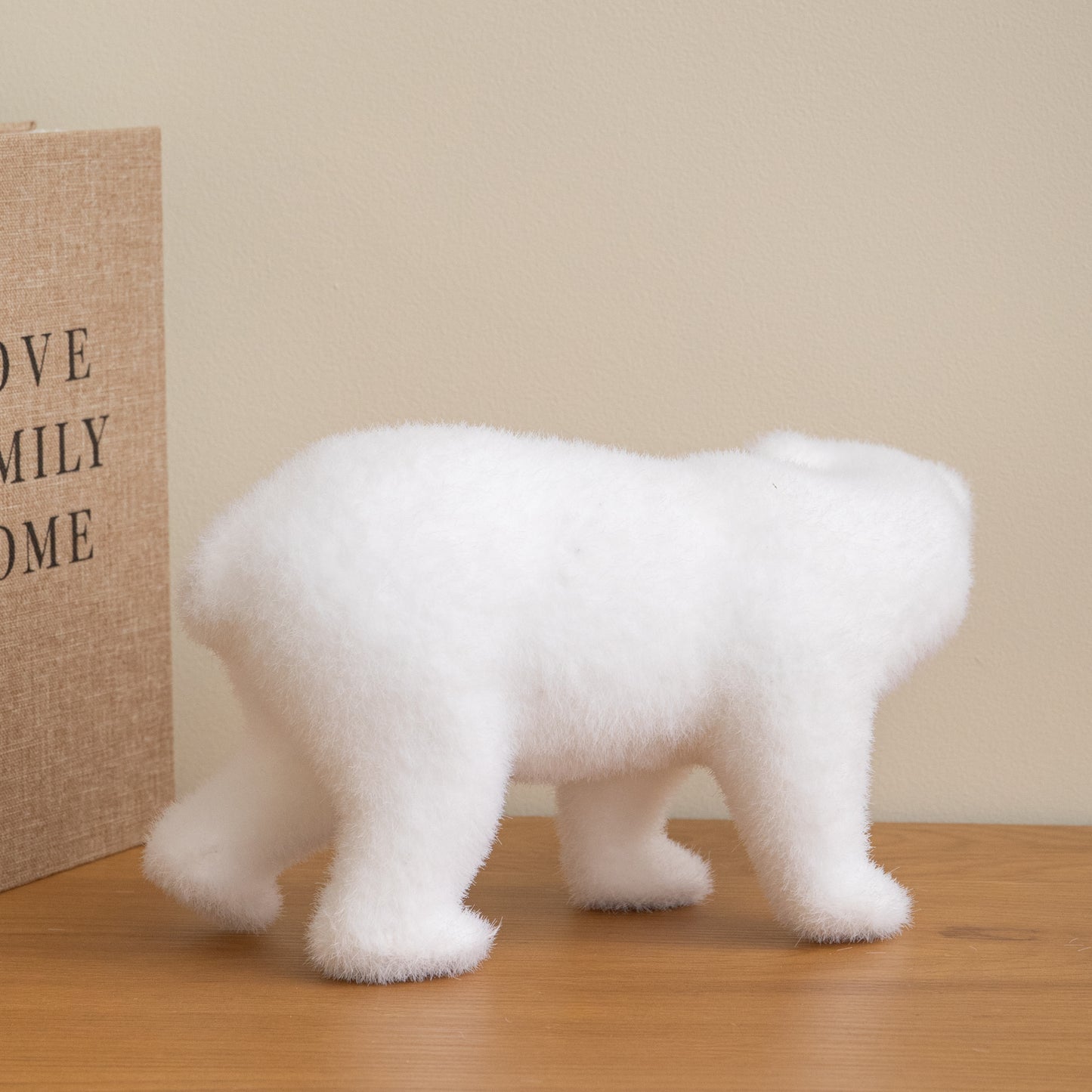 25cm Freestanding Flocked Polar Bear Christmas Decoration