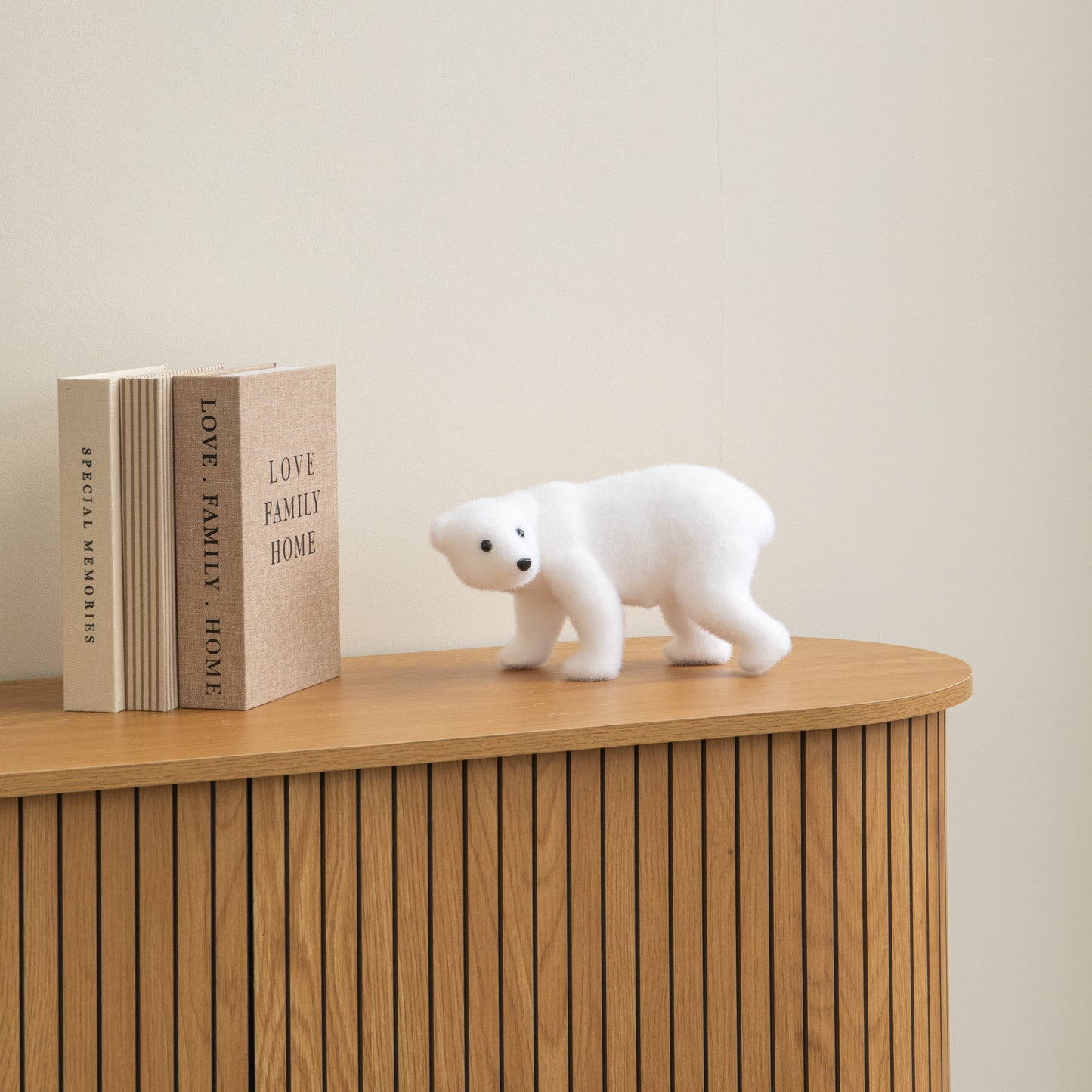 25cm Freestanding Flocked Polar Bear Christmas Decoration