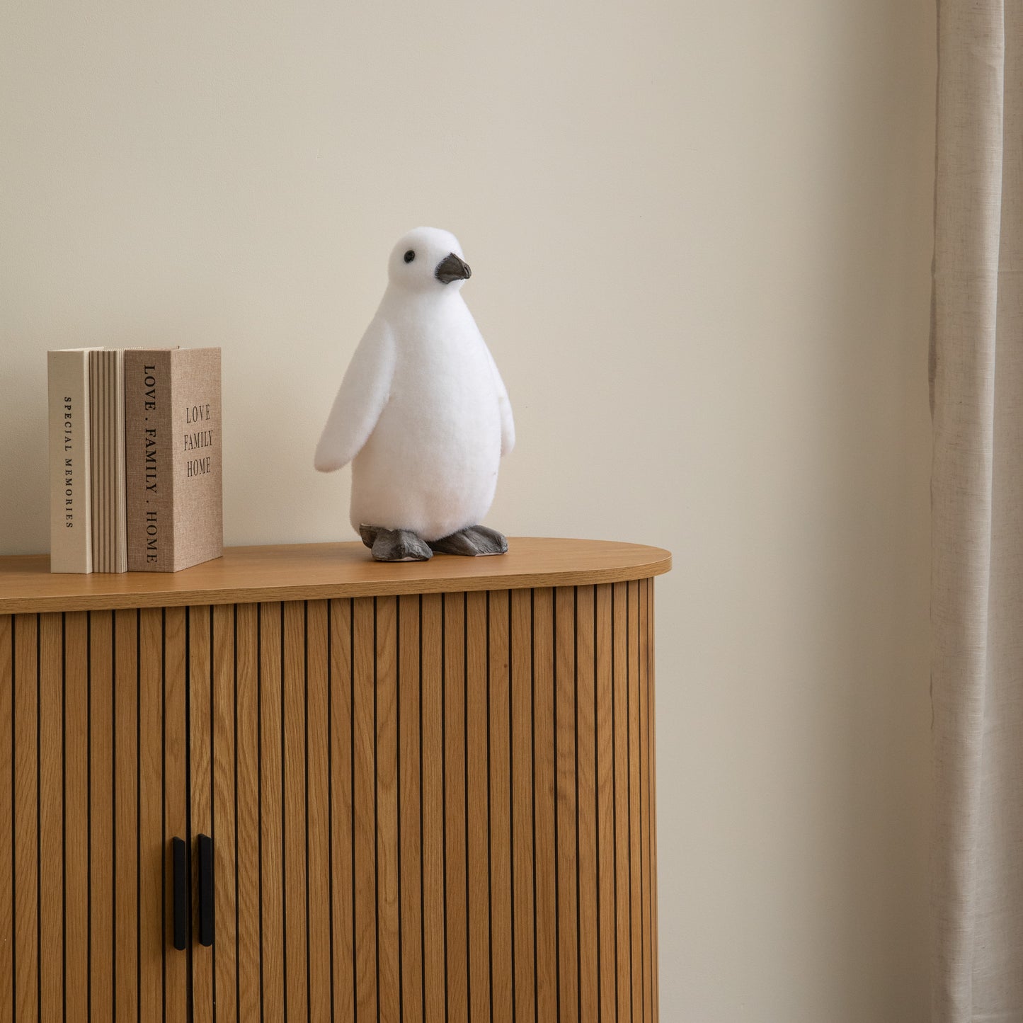 36cm Large Flocked Penguin Christmas Decoration