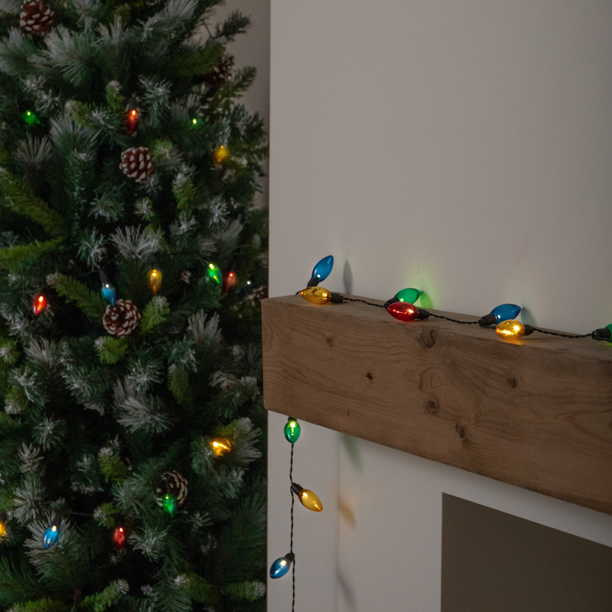 12m 120 LED Multi-Action Christmas String Lights in Multi-Coloured