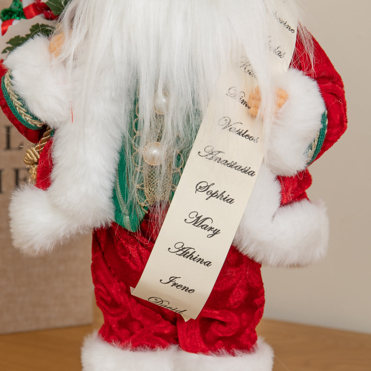 30cm Standing Santa Claus Christmas Decoration with Gift Sack