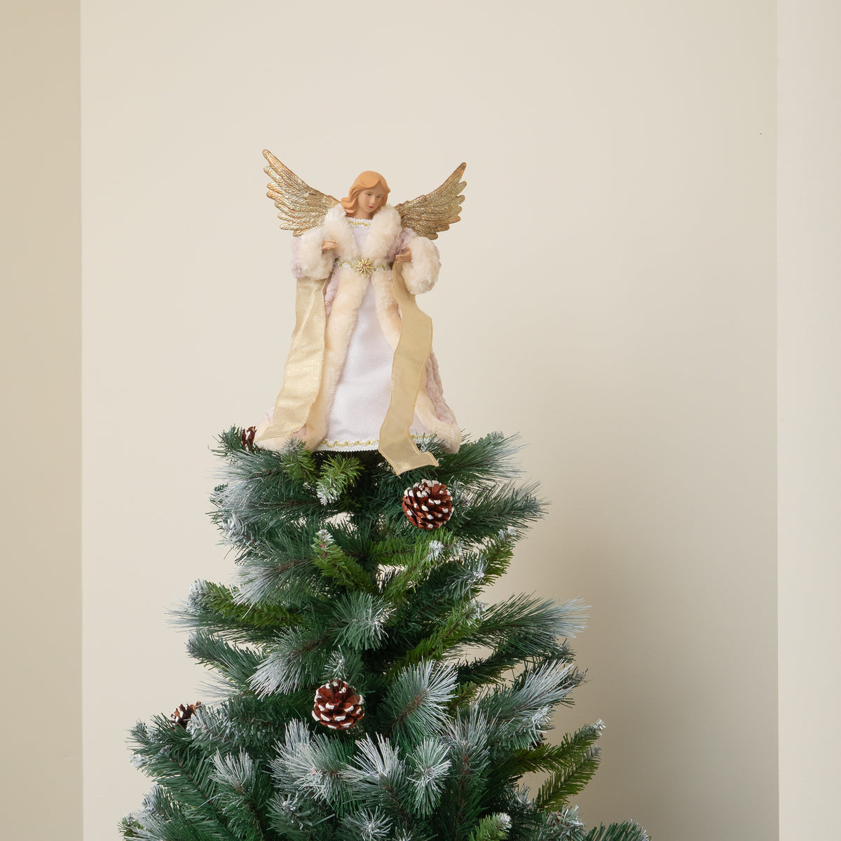 30cm Christmas Fairy Tree Topper with Gold Wings