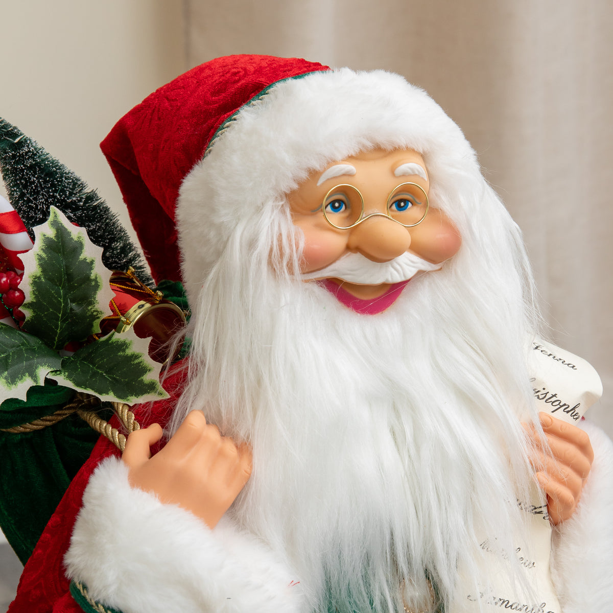 60cm Standing Santa Claus Christmas Decoration with Gift Sack