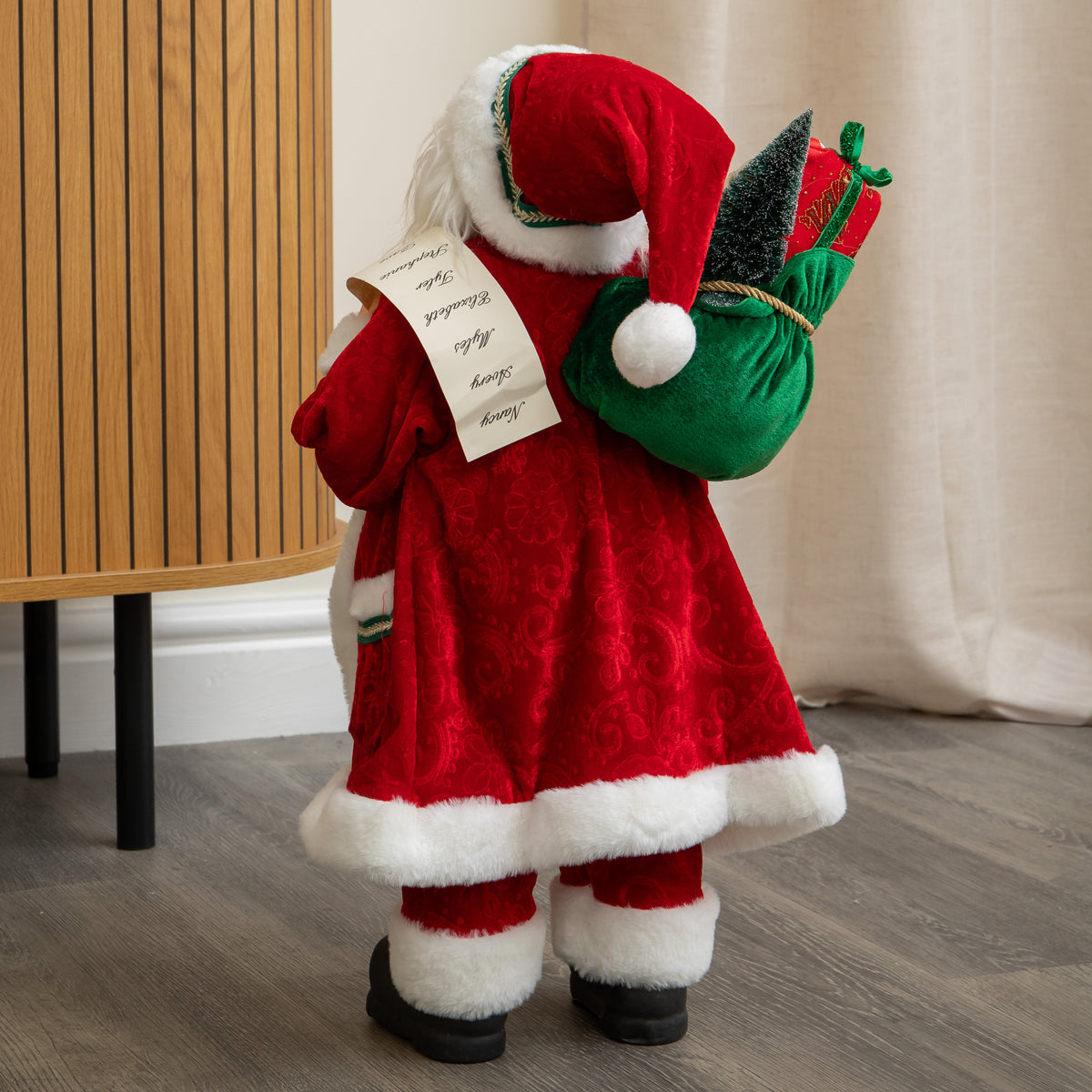 60cm Standing Santa Claus Christmas Decoration with Gift Sack