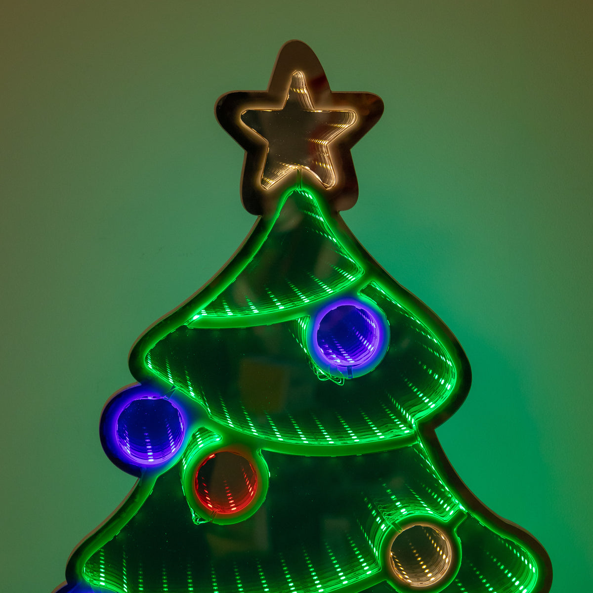 60cm Christmas Tree Infinity Light Mirror with Multi-Coloured LEDs