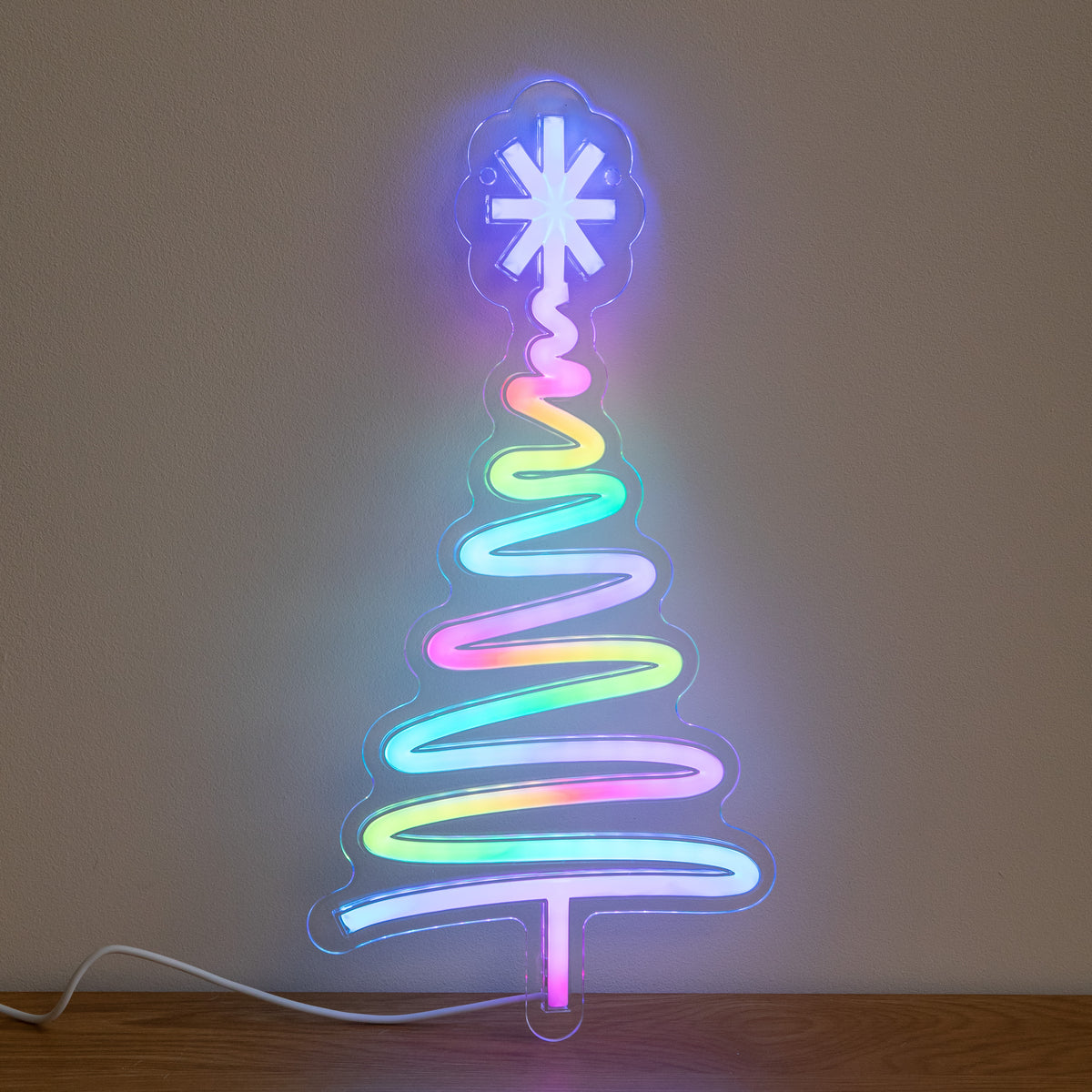 40cm USB Powered Neon Christmas Tree Light with Multi-Coloured LEDs