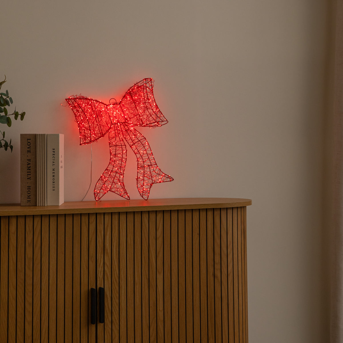 43cm Light up Red Christmas Bow with 650 Red LEDs