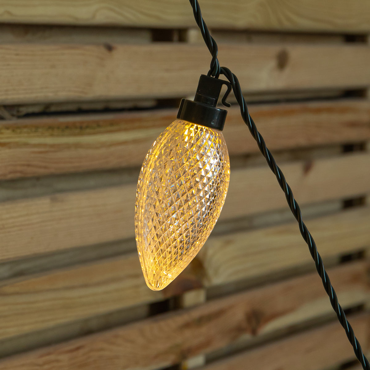 Set of 20 Pine Cone Christmas String Lights with 80 Warm White LEDs