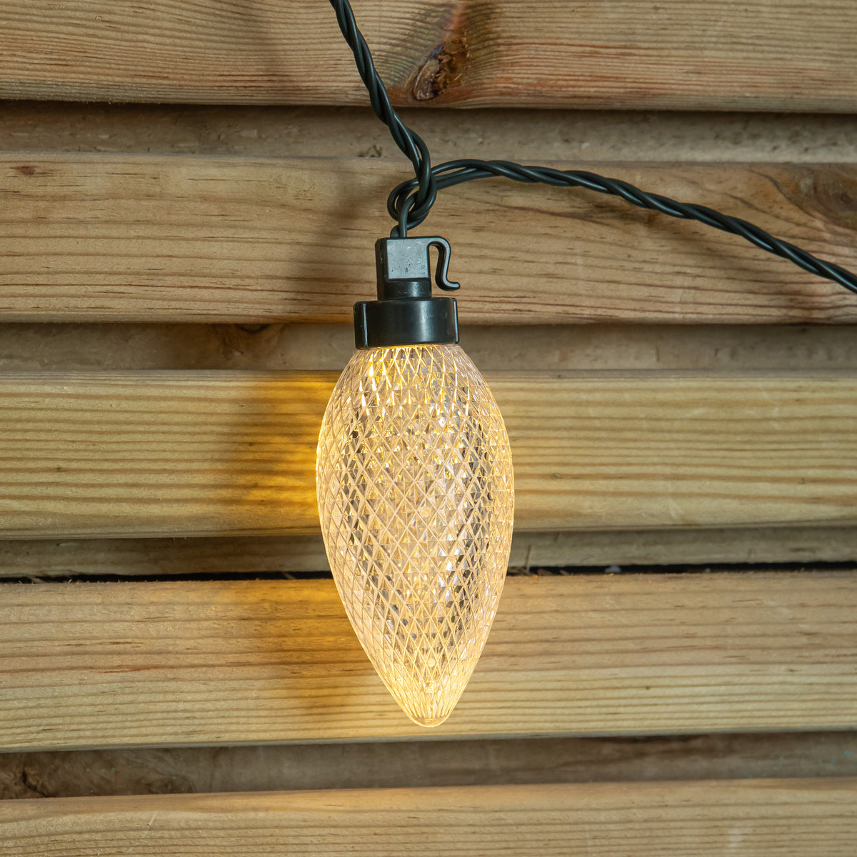 Set of 20 Pine Cone Christmas String Lights with 80 Warm White LEDs