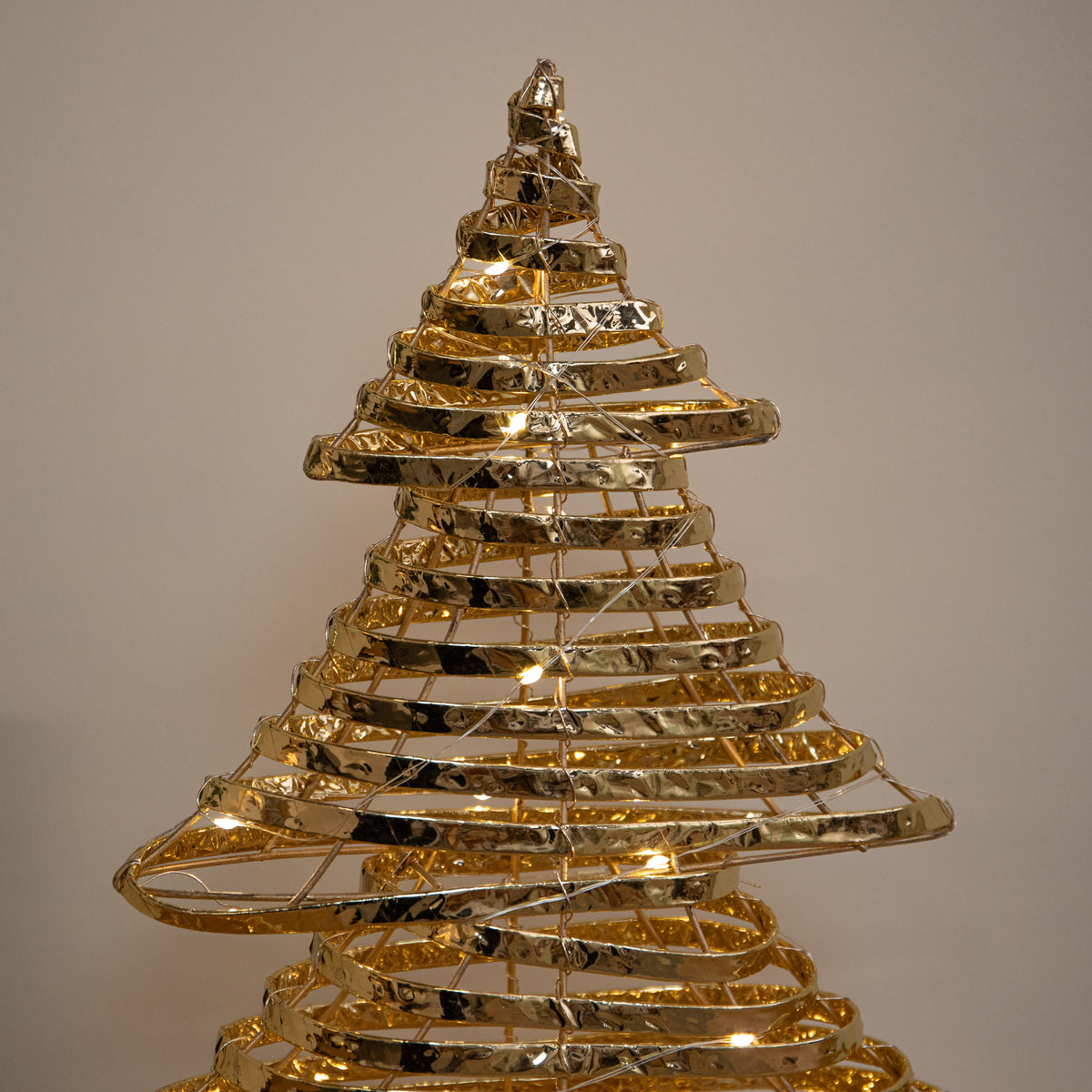 39cm Gold Light Up Christmas Tree with 30 Warm White LEDs