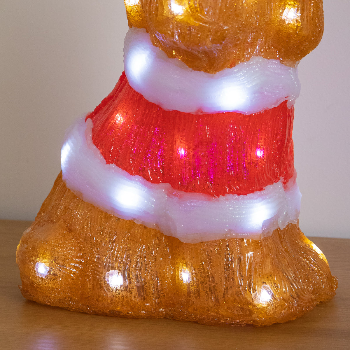 34cm Light Up Acrylic Christmas Dog Decoration with 40 White LEDs