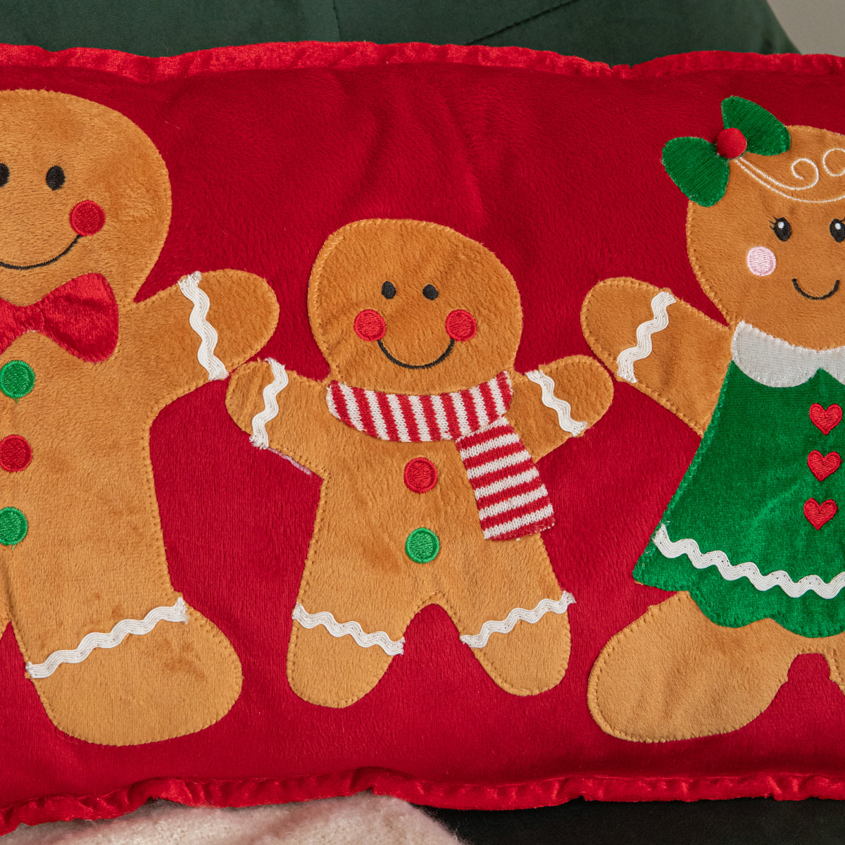 30cm x 55cm Gingerbread Family Christmas Decorative Cushion